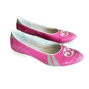 WALTER GENUIN Coco Size 39.5/US 9 Pink/Gray Patent Ballerina Slip-On Golf Shoes